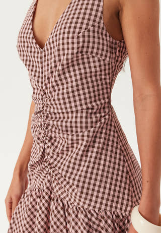 Ruched Front Ankle Dress