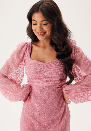 Ruched L/S Ankle Dress