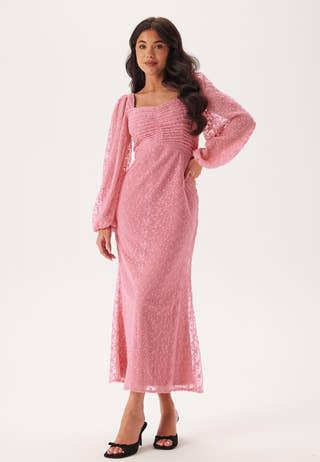Ruched L/S Ankle Dress