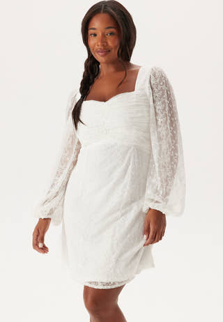 Ruched L/S Short Dress