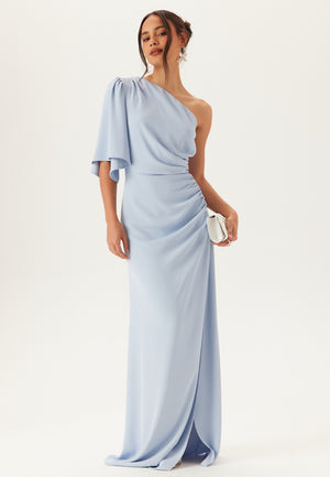 Ruched One Shoulder Gown