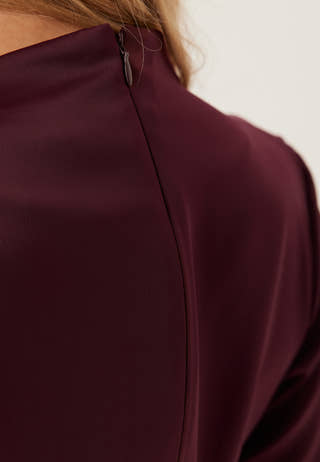 Satin Cowl Neck Midi Dress