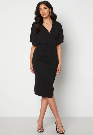 Wrap Slit Midi Dress