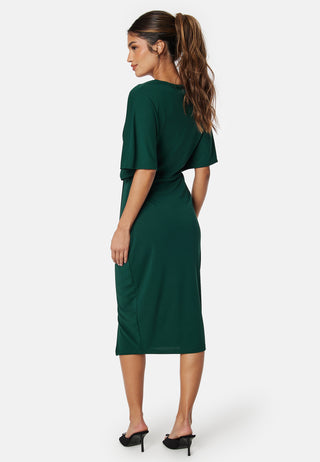 Wrap Slit Midi Dress