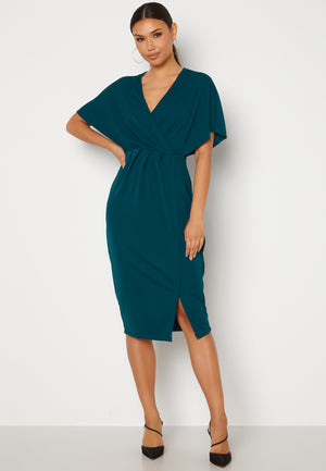 Wrap Slit Midi Dress