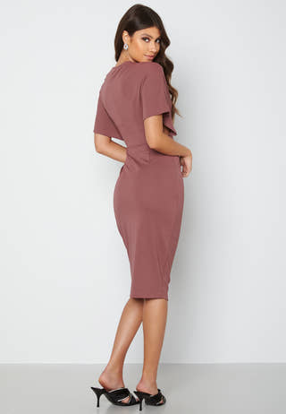 Wrap Slit Midi Dress