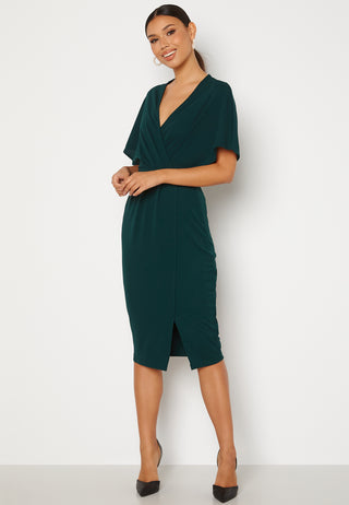 Wrap Slit Midi Dress