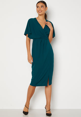 Wrap Slit Midi Dress