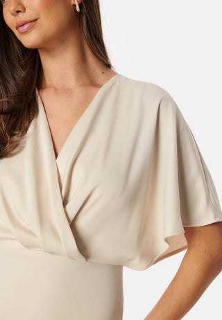 Wrap Satin Midi Dress