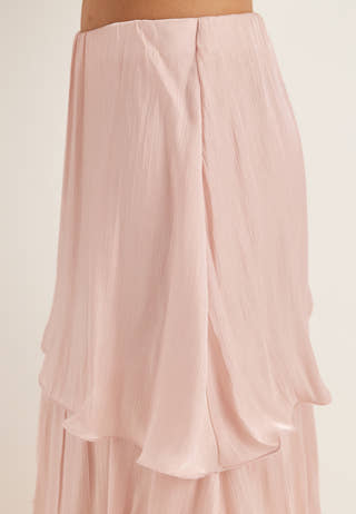 Shimmer Flounce Maxi Skirt