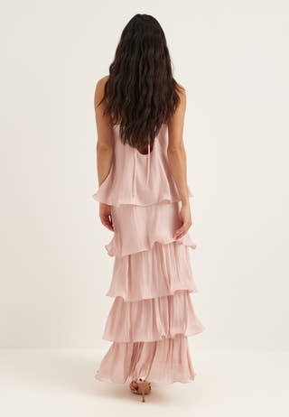 Shimmer Flounce Maxi Skirt