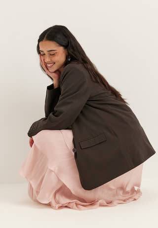 Shimmer Flounce Maxi Skirt