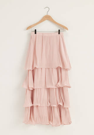 Shimmer Flounce Maxi Skirt