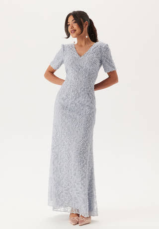 Short Sleeve 3D Floral Gown