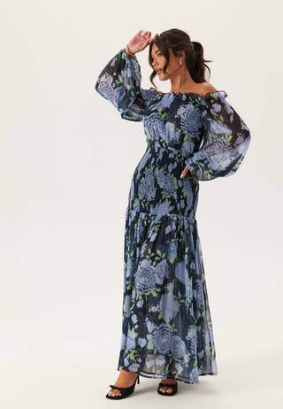 Smock Off Shoulder Maxi Dress