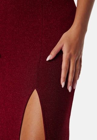 Sparkling Twist Off Shoulder Gown