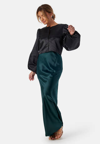 Straight Satin Maxi Skirt