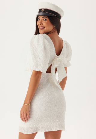 Structured Bow Short Dress