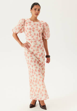 Structured Puff Sleeve Ankle Dress