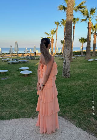 Tie Back Flounce Maxi Dress