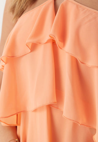 Tie Back Flounce Maxi Dress