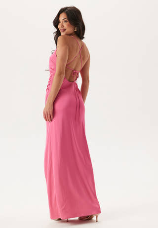 Tie Back Satin Gown
