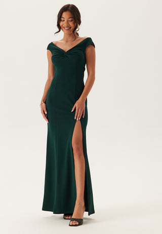 Twist Off Shoulder Gown