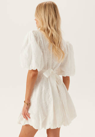 V-neck Bubble Hem Short Dress