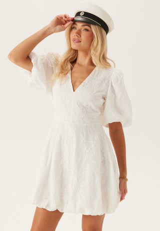 V-neck Bubble Hem Short Dress