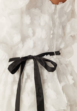 V-neck Frill Floral Dress