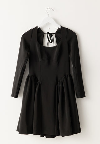 Volume Skirt Long Sleeve Mini Dress