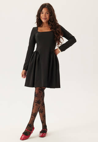 Volume Skirt Long Sleeve Mini Dress