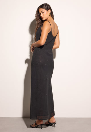 Waterfall Embellished Slip Ankle Dress