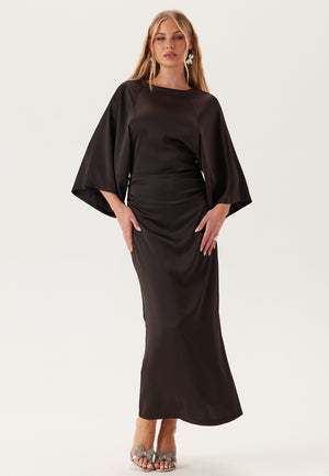 Wide Sleeve Satin Ankle Dress