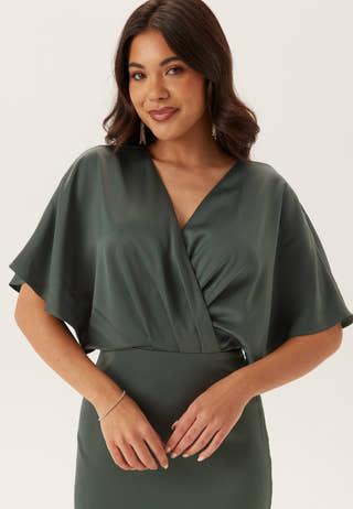 Wrap Satin Ankle Dress