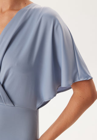 Wrap Satin Midi Dress