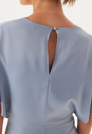 Wrap Satin Midi Dress