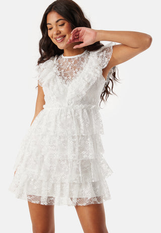 Lace Frill Short Dress