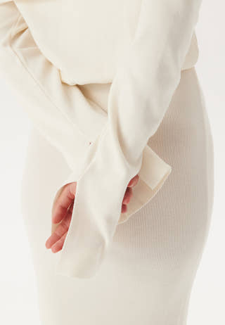 Off Shoulder Knitted Midi Dress