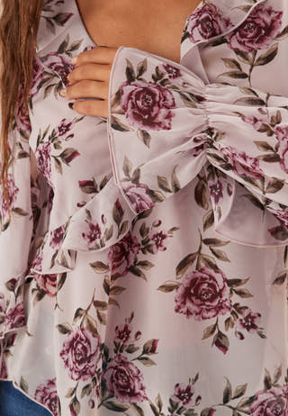 Open Back Frill Blouse