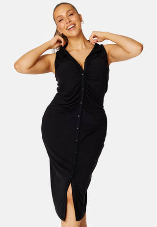 Philippa drapy button dress