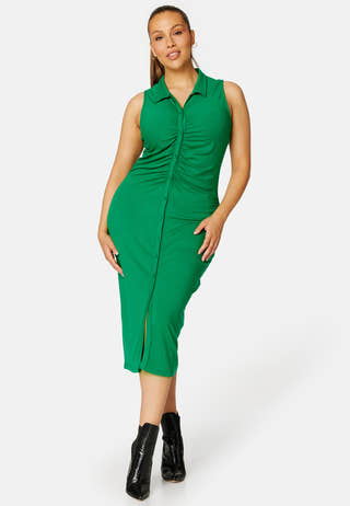 Philippa drapy button dress