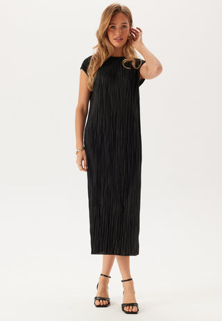 Pleated Cap Sleeve Dress