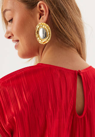 Pleated Cap Sleeve Dress