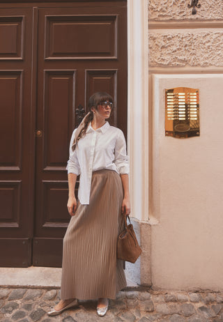 Pleated Maxi Skirt