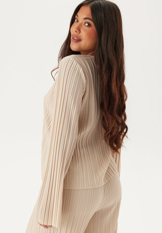 Pleated Tie Cardigan Top