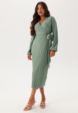 Pleated Wrap Dress