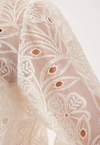 Puff Sleeve Embroidered Blouse