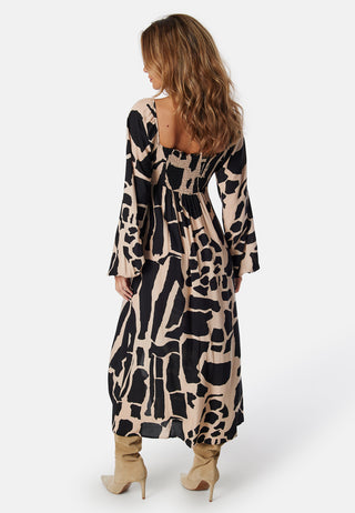 Puff Sleeve Midi Dress