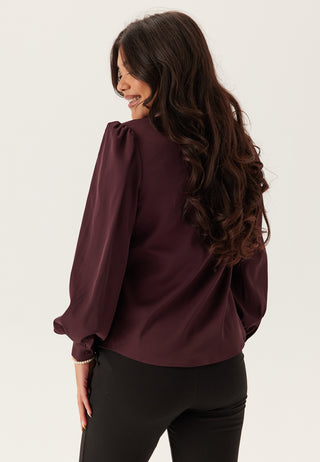 Puff Sleeve Satin Shirt